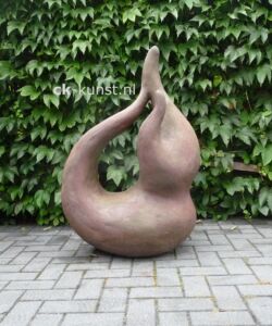 FLAME Beeld flame van aluminium cement